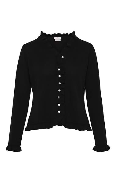 Ladies Cashmere Ruffle Cardigan