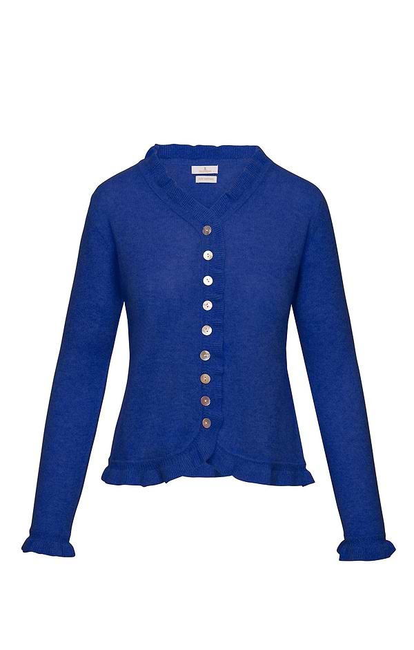 Ladies Cashmere Ruffle Cardigan