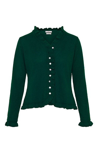 Ladies Cashmere Ruffle Cardigan