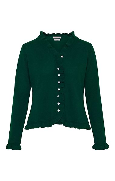Ladies Cashmere Ruffle Cardigan