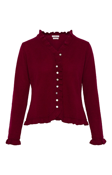 Ladies Cashmere Ruffle Cardigan