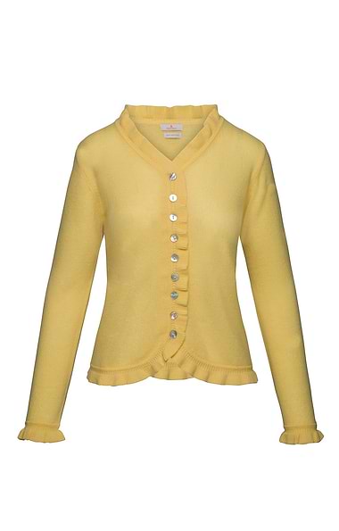 Ladies Cashmere Ruffle Cardigan