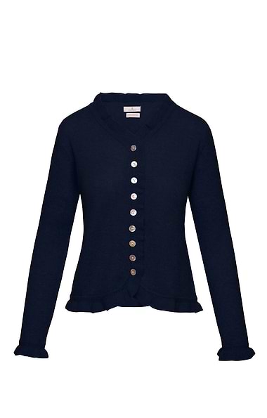 Ladies Cashmere Ruffle Cardigan
