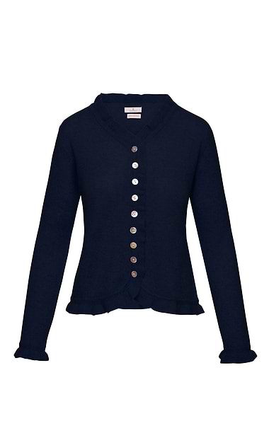Ladies Cashmere Ruffle Cardigan