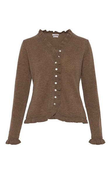 Ladies Cashmere Ruffle Cardigan