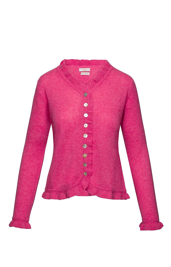 Ladies Cashmere Ruffle Cardigan