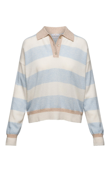 Ladies Cashmere Wide Striped Shirt