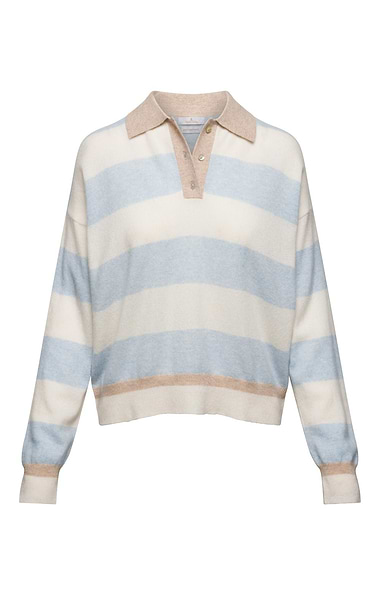 Ladies Cashmere Wide Striped Shirt