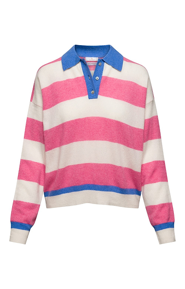 Ladies Cashmere Wide Striped Shirt