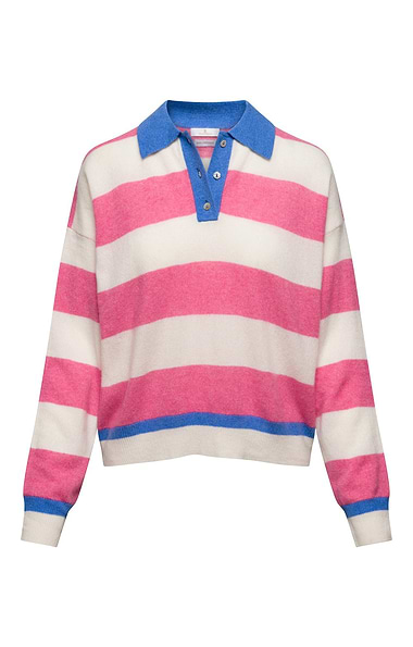 Ladies Cashmere Wide Striped Shirt