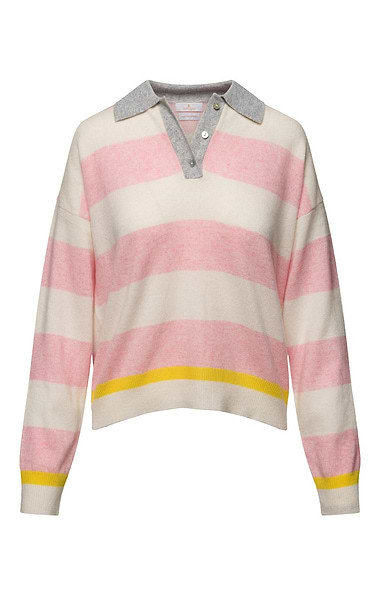 Ladies Cashmere Wide Striped Shirt