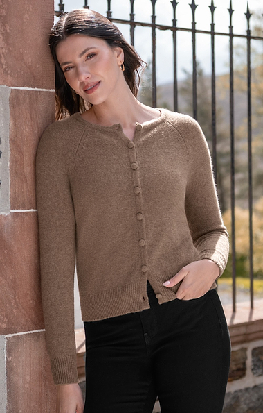 Ladies House of Bruar Covered Button Cashmere Cardigan