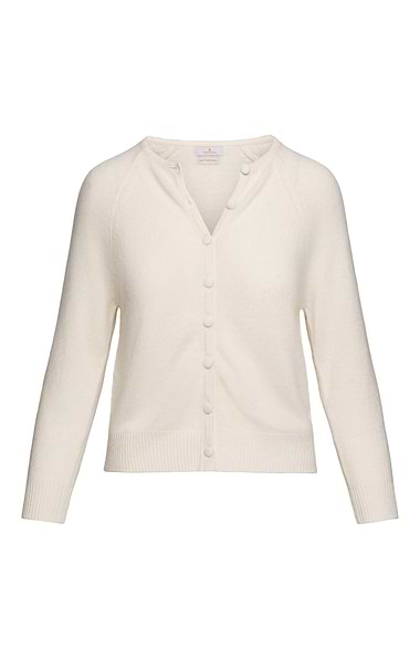 Ladies House of Bruar Covered Button Cashmere Cardigan
