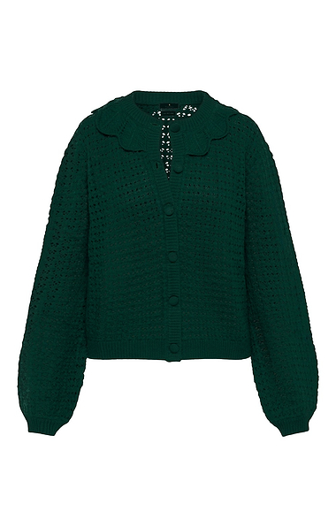 Ladies House Of Bruar Scallop Cashmere Cardigan