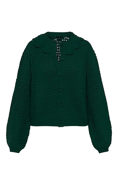 Ladies House Of Bruar Scallop Cashmere Cardigan