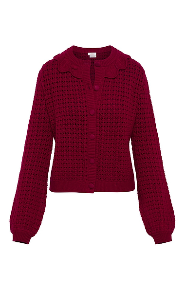 Ladies House Of Bruar Scallop Cashmere Cardigan