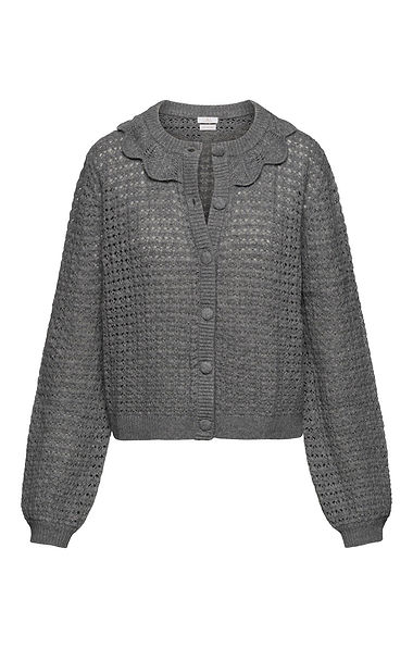 Ladies House Of Bruar Scallop Cashmere Cardigan