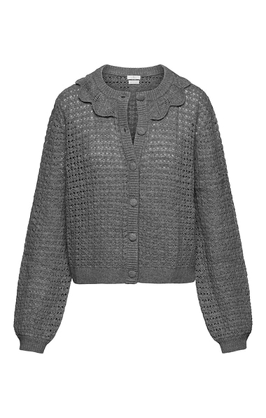 Ladies House Of Bruar Scallop Cashmere Cardigan