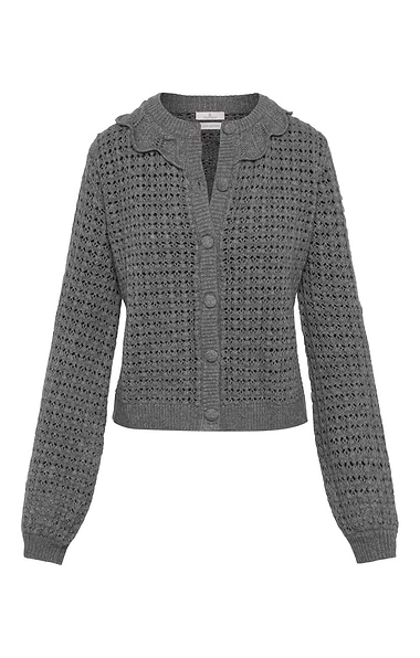 Ladies House Of Bruar Scallop Cashmere Cardigan