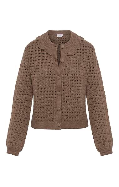 Ladies House Of Bruar Scallop Cashmere Cardigan
