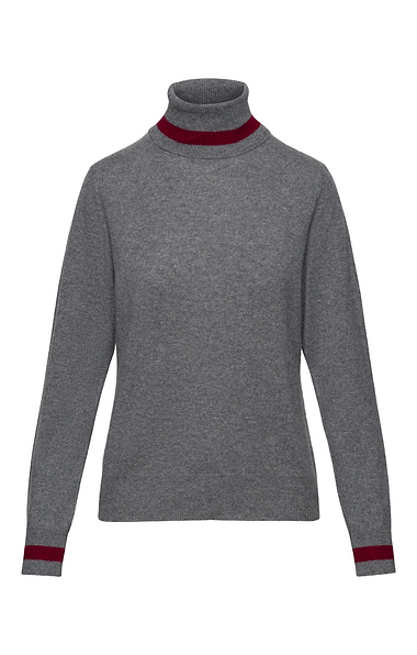 Ladies House of Bruar Cashmere Stripe Roll Neck Jumper