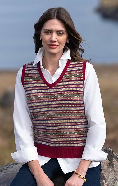 Ladies House of Bruar Cashmere Fairisle Slipover