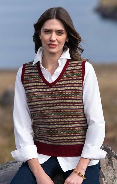 Ladies House of Bruar Cashmere Fairisle Slipover