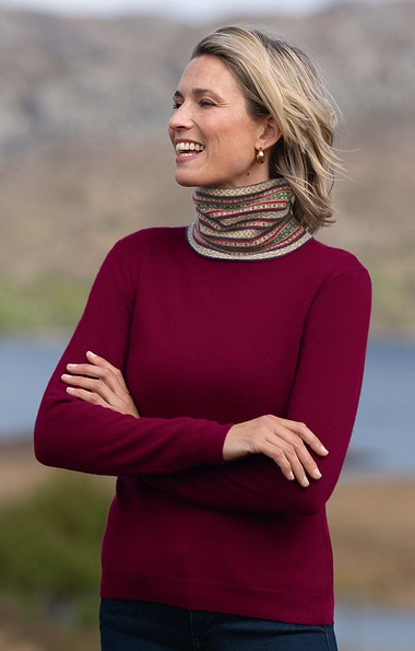 Ladies House of Bruar Cashmere Fairisle Roll Neck