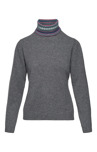 Ladies House of Bruar Cashmere Fairisle Roll Neck