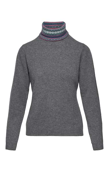 Ladies House of Bruar Cashmere Fairisle Roll Neck