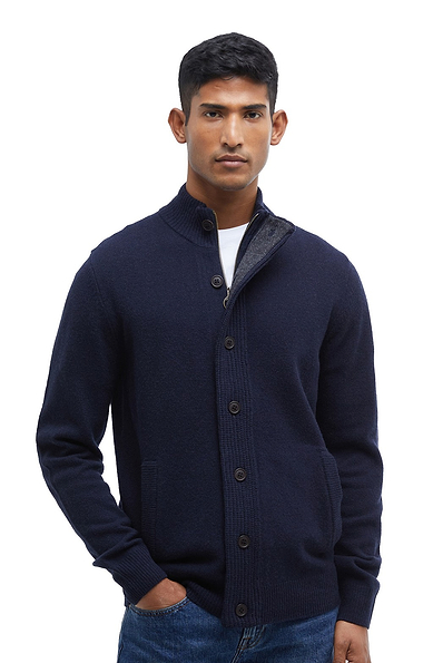 Men's Barbour Essential Patch Zip Through Cardigan
