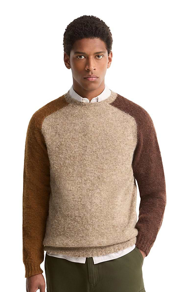 Men's Barbour Scottish Made Block Crew Neck Jumper