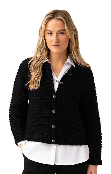 Ladies Marble Textured Knit Cardigan