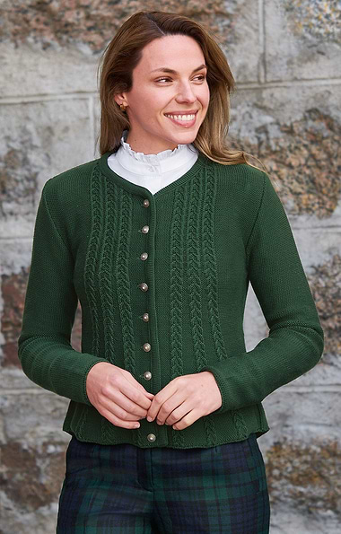 Ladies Cable Back Cardigan