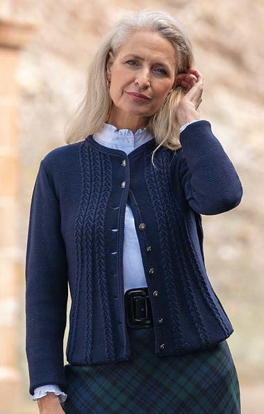 Ladies Cable Back Cardigan