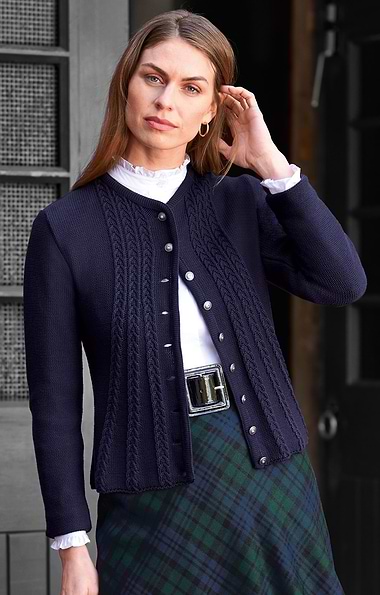 Ladies Cable Back Cardigan