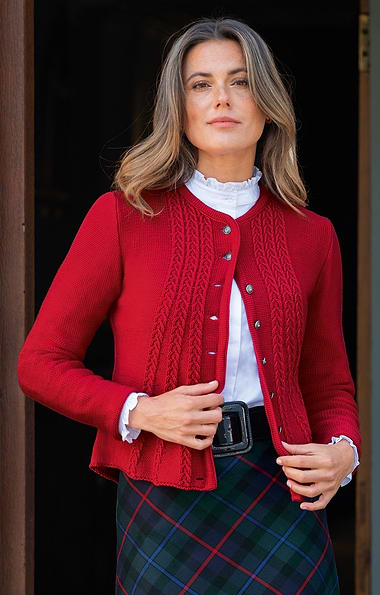 Ladies Cable Back Cardigan