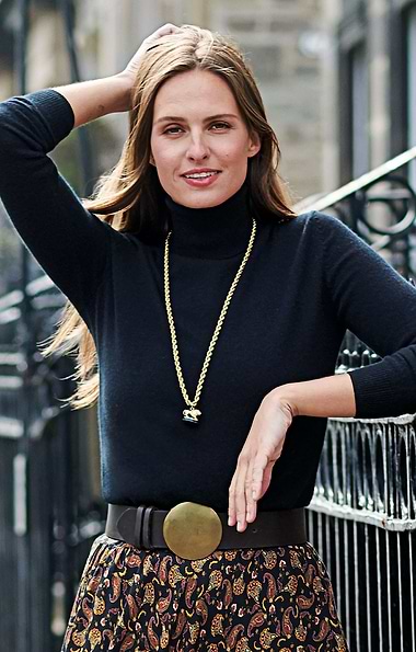 Ladies Cashmere Roll Neck