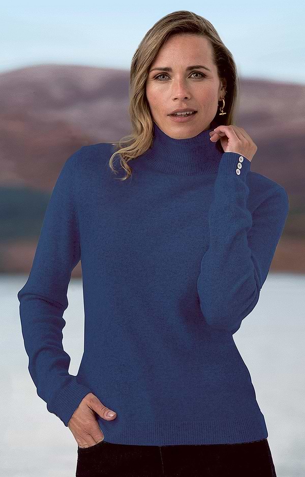 Ladies Cashmere Roll Neck
