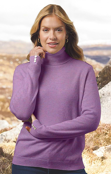 Ladies Cashmere Roll Neck