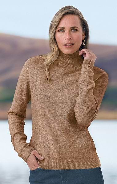 Ladies Cashmere Roll Neck