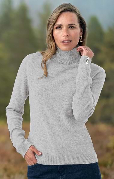 Ladies Cashmere Roll Neck
