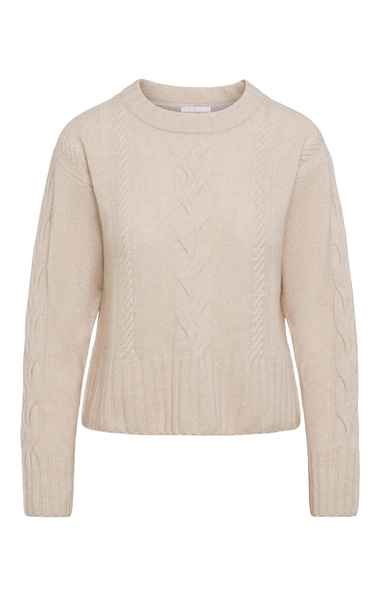Ladies Brodie Cashmere Cable Crew Neck Jumper