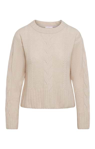 Ladies Brodie Cashmere Cable Crew Neck Jumper