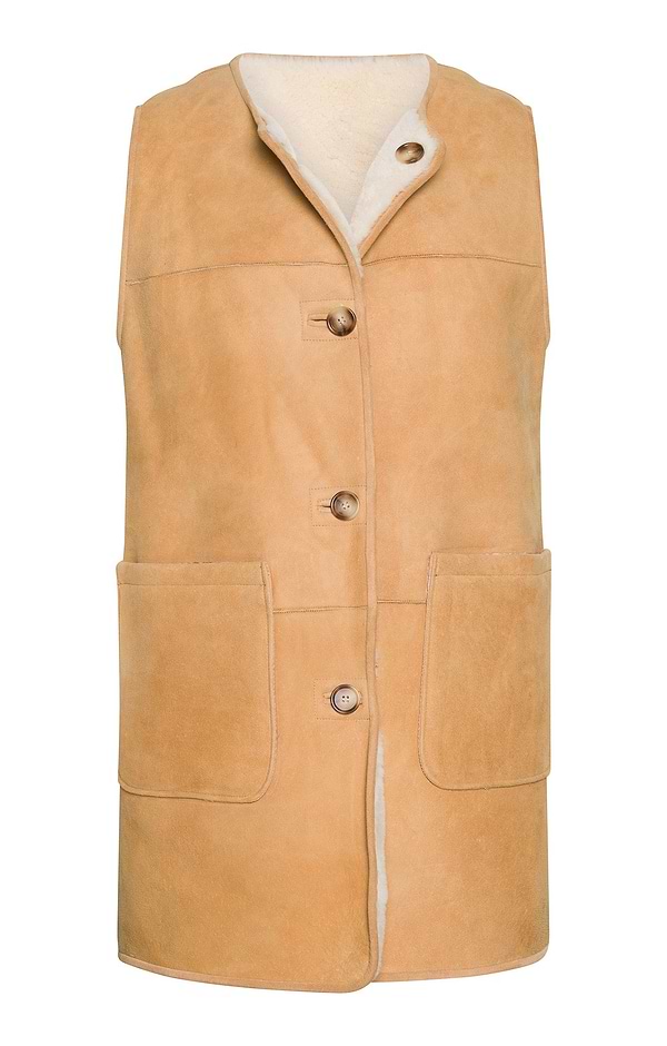 Ladies Sheepskin Long Reversible Gilet