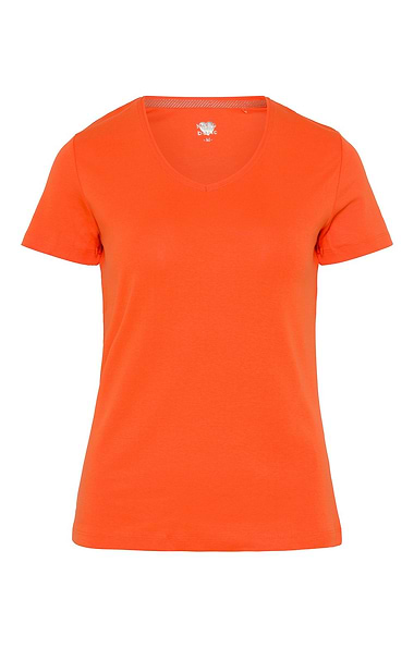 Ladies Plain V Neck Short Sleeved Tee