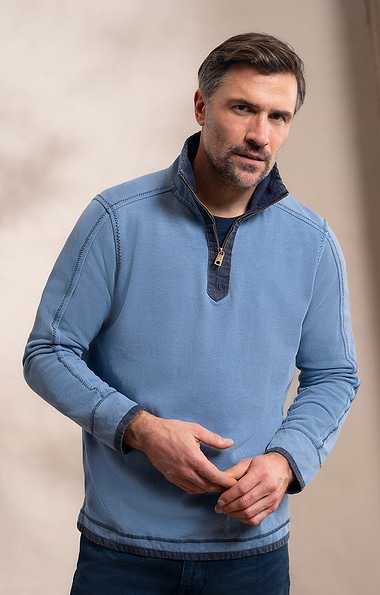 Men's Vintage T-Zip Rugby Shirt