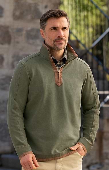 Men's Vintage T-Zip Rugby Shirt
