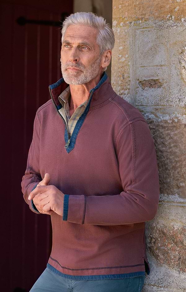 Men's Vintage T-Zip Rugby Shirt