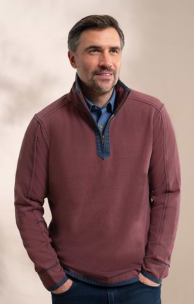 Men's Vintage T-Zip Rugby Shirt